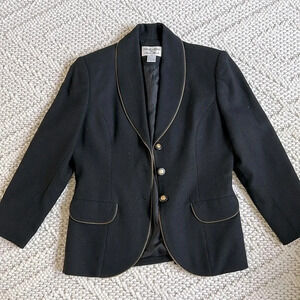 FOCUS 2000 by Charles Glueck Vintage Blazer Jacket Black | Black Blazer Jacket